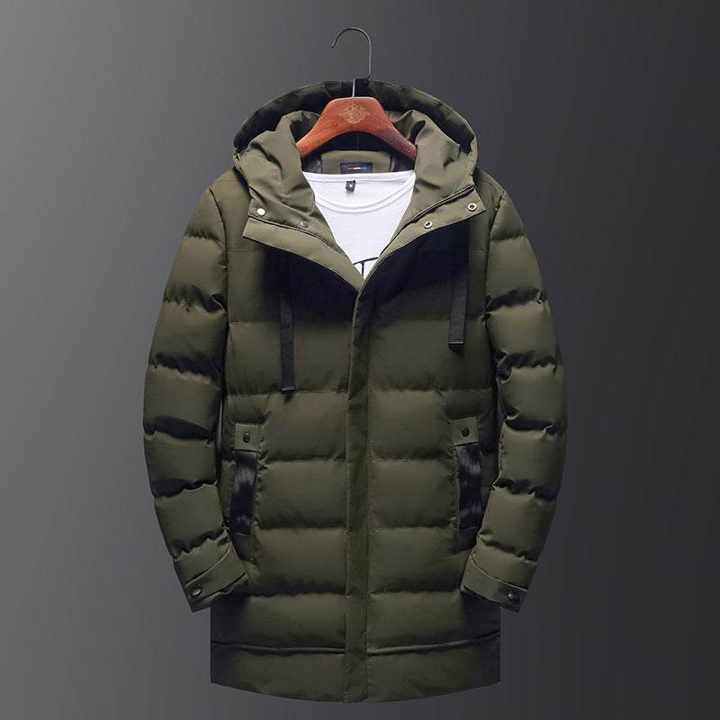 Buycenter Men's Thick Down Padded Jacket - Hooded for Winter Leisure - Buy Center