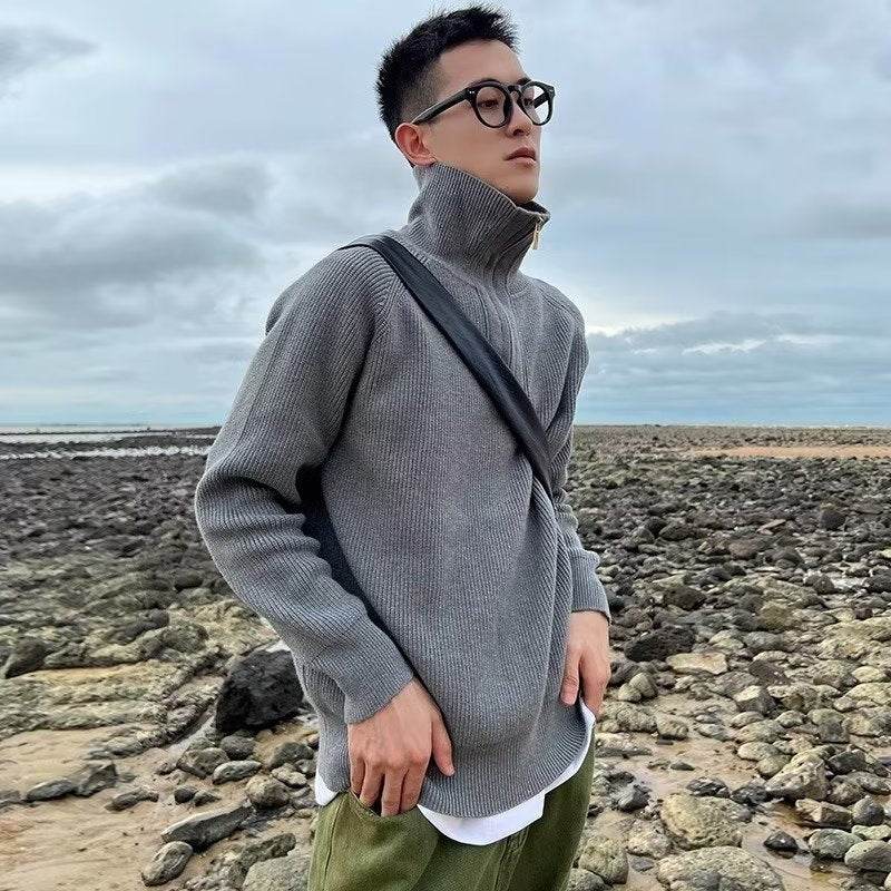 Men's Slim Fit Knitwear Coat - Trendy Long Sleeve for Autumn Style - Buy Center