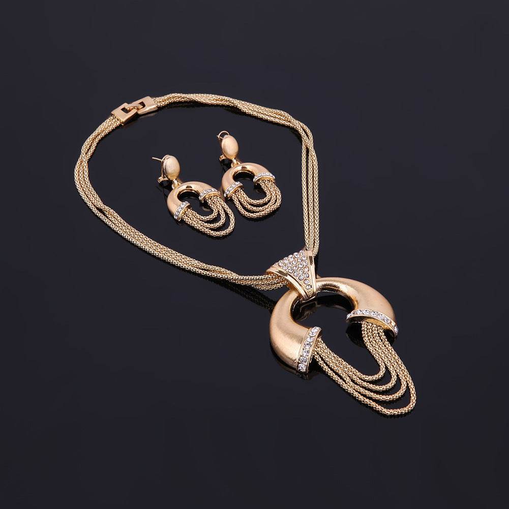 Alloy Four-Piece Bridal Jewelry Set - Earrings, Necklace & Hand Accessories - Buy Center