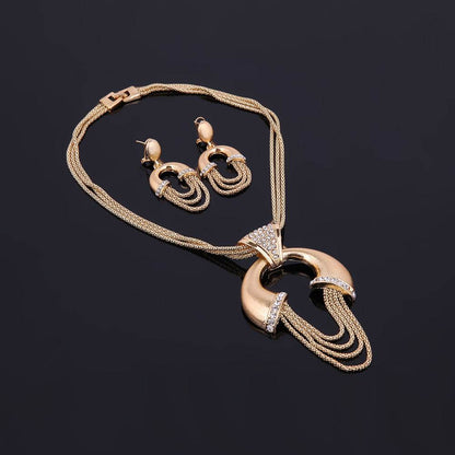 Alloy Four-Piece Bridal Jewelry Set - Earrings, Necklace & Hand Accessories - Buy Center