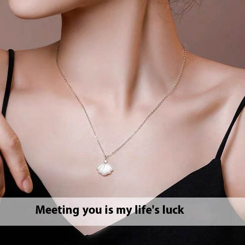 S999 Sterling Silver Shell Necklace - Stylish Clavicle Chain for Women - Buy Center