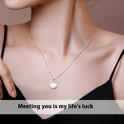 S999 Sterling Silver Shell Necklace - Stylish Clavicle Chain for Women - Buy Center