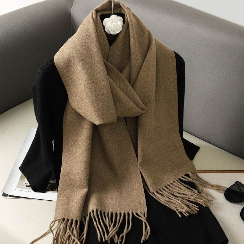 Solid Color Cashmere-like Scarf for Women - Warm, Quick-Drying Shawl - Buy Center