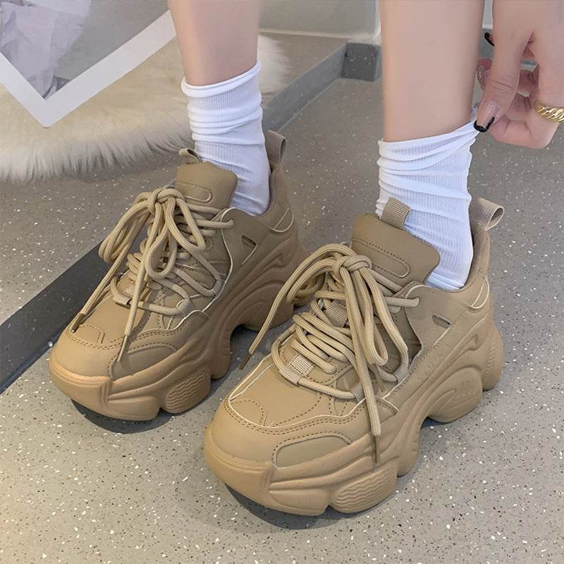 Buycenter Trendy Platform Shoes - Stylish High Heel White Sneakers - Buy Center