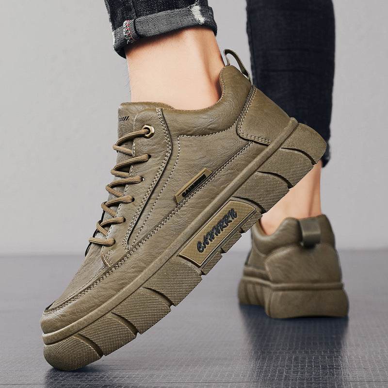 Men's Casual Leather Shoes - Height Increasing Thick Bottom Design - Buy Center
