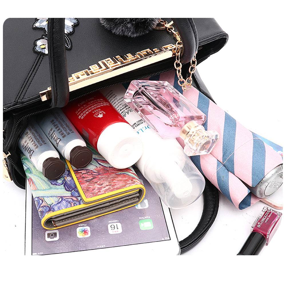 Buycenter Stylish Women's Handbag - Flower Pattern Crossbody Tote Bag - Buy Center