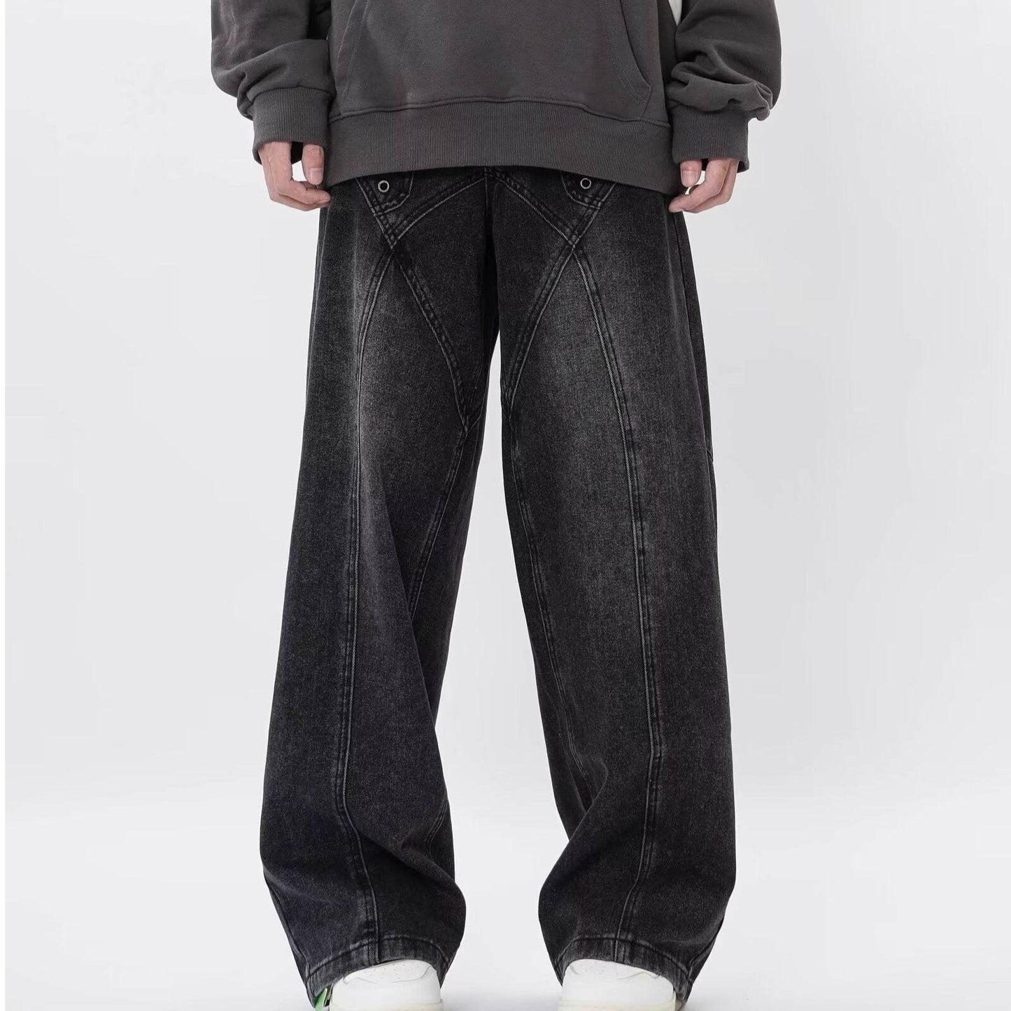 Buycenter Fashion Men's Loose Cargo Pants - Wide-Leg, Mid-Waist Style - Buy Center