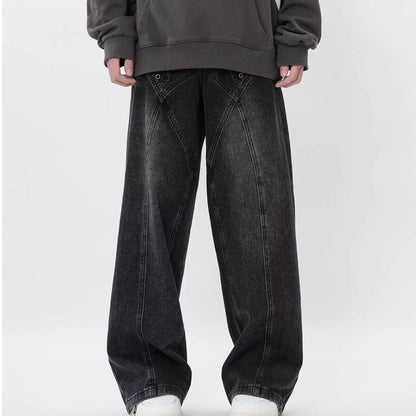 Buycenter Fashion Men's Loose Cargo Pants - Wide-Leg, Mid-Waist Style - Buy Center