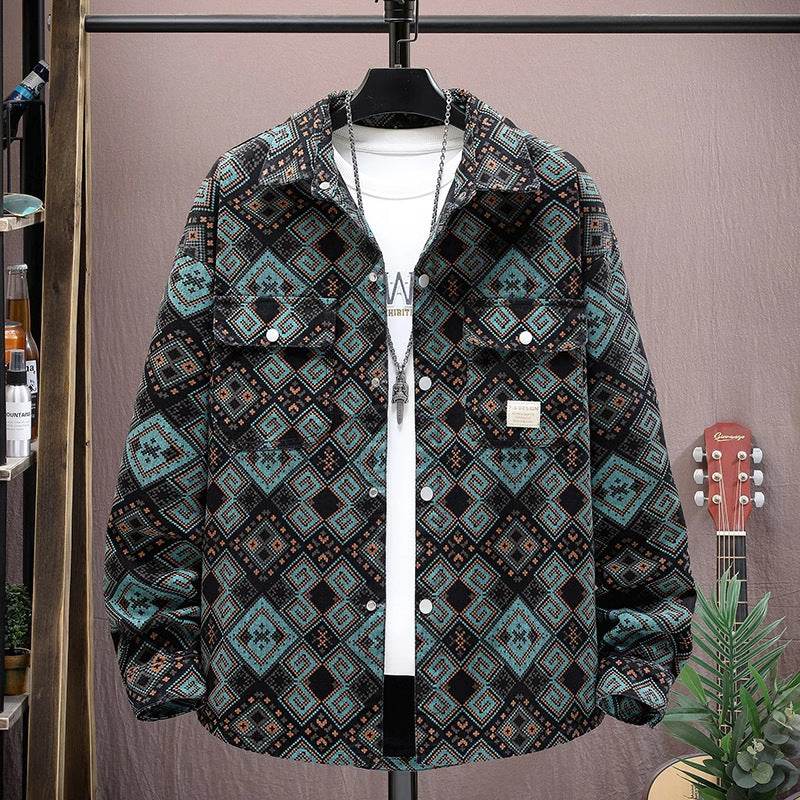 Buycenter Teenagers Loose Long-Sleeved Floral Shirt in Various Colors - Buy Center