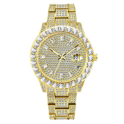 Elegant Gold Diamond Watch - Large Dial Women’s Sports Timepiece 2025 - Buy Center
