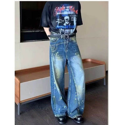 Retro Deconstruction Stitching Jeans - Stylish Mid Waist Pants for All - Buy Center