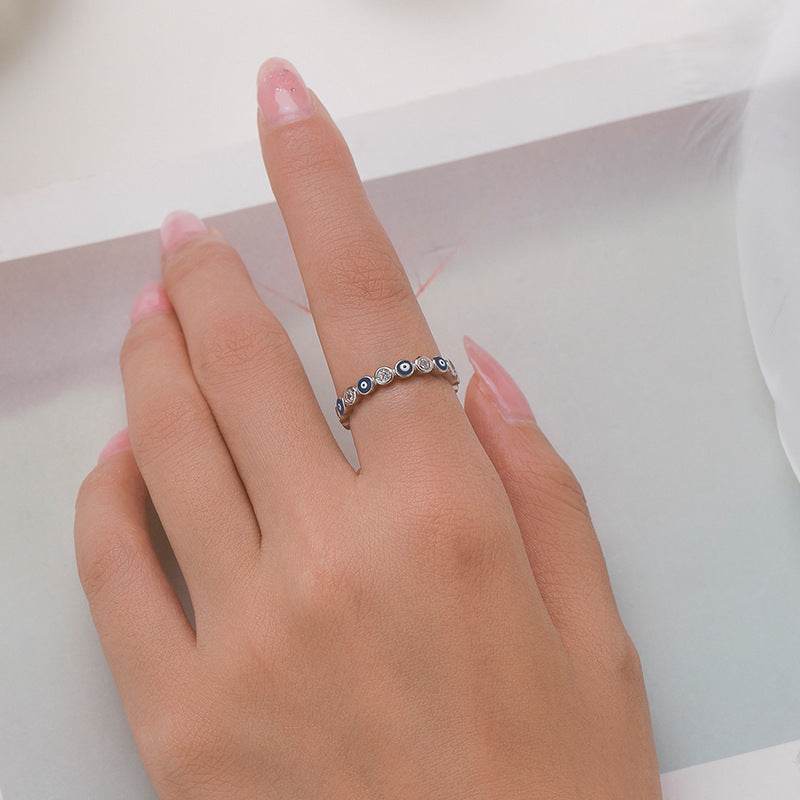 Minority Blue Eye Zircon Ring - Elegant S925 Sterling Silver Jewelry - Buy Center