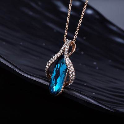 Elegant Gold-Plated Diamond Earrings Pendant Set - Premium Women's Jewelry - Buy Center