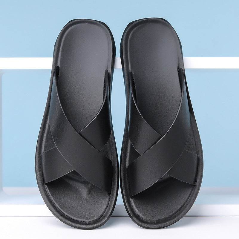 Men's Leather Summer Casual Slippers - Stylish, Durable Comfort Footwear - Buy Center