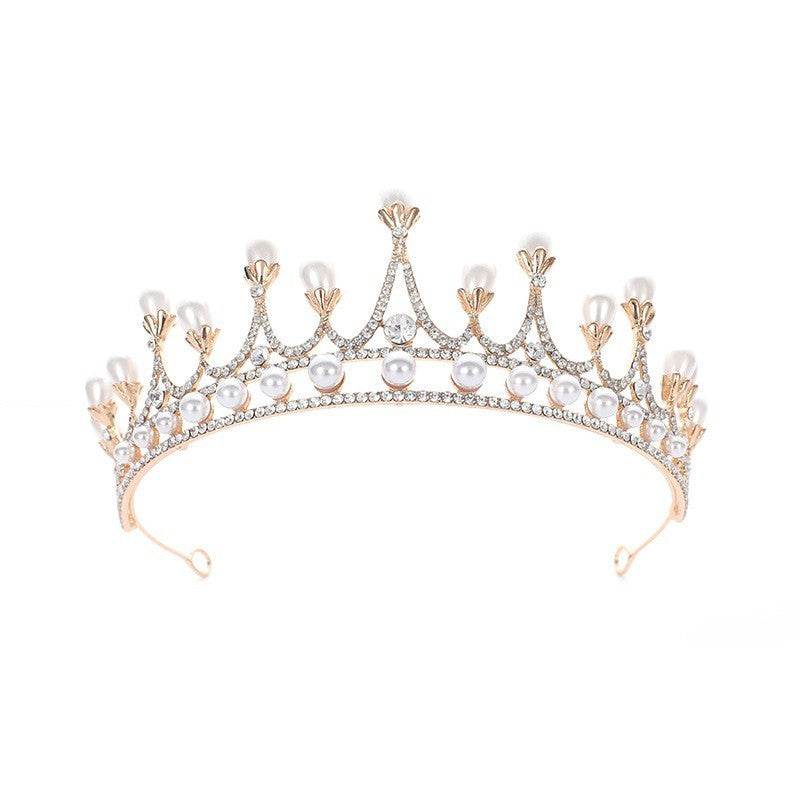 Crown Rhinestone Pearl Baroque Hair Jewelry - Elegant Wedding Headpiece - Buy Center