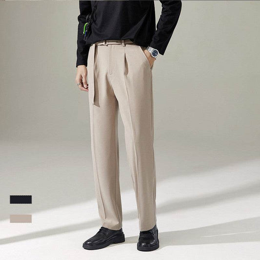 Buycenter Detachable Wide-Leg Suit Pants for Men - Casual Mid Waist Style - Buy Center