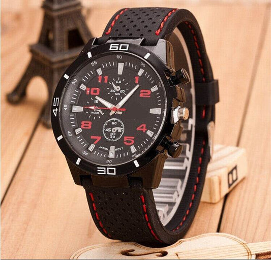 Buycenter Men's Sports Watch - Fashion Car Strap, Quartz Movement - Buy Center