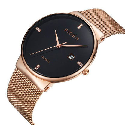 BuyCenter Men's Waterproof Calendar Mesh Belt Sports Watch - Stylish & Durable - Buy Center