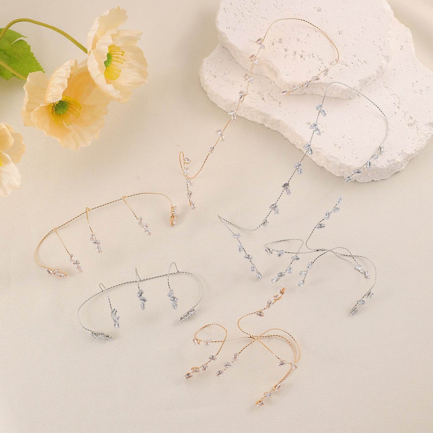 Buycenter Simple Zircon Leaves Finger Chain - Elegant Body Jewelry for Women - Buy Center