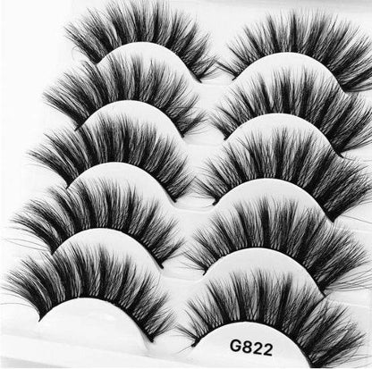 Luxurious 3D Mink Hair False Eyelashes - 5 Pairs for Stunning Volume - Buy Center
