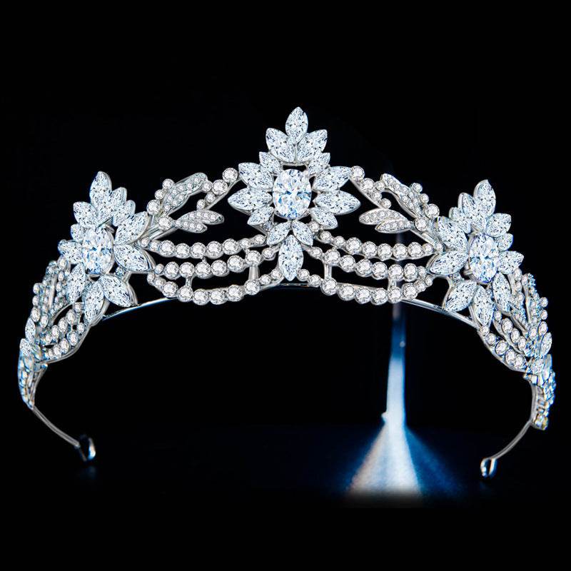 Elegant Zirconia Bridal Crown - European-American Hair Jewelry for Weddings - Buy Center