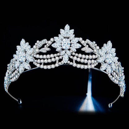 Elegant Zirconia Bridal Crown - European-American Hair Jewelry for Weddings - Buy Center
