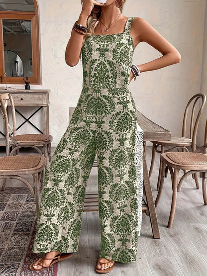 Women's Vacation Outfit - Off-Shoulder Tank Top & Wide-Leg Pants - Buy Center