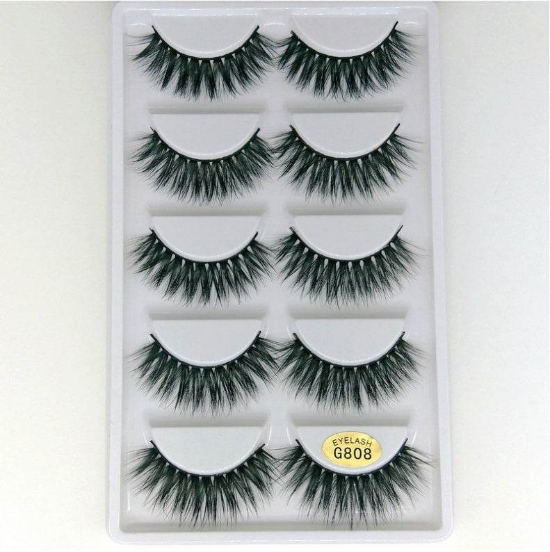 Luxurious 3D Mink Hair False Eyelashes - 5 Pairs for Stunning Volume - Buy Center