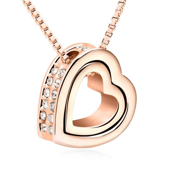 K-Gold Love Heart Necklace - Adjustable 40-45cm Chain for Perfect Fit - Buy Center