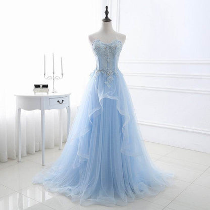Light Blue Tube Top Slim Fit Bridesmaid Dress - Perfect for Parties 2025 - Buy Center