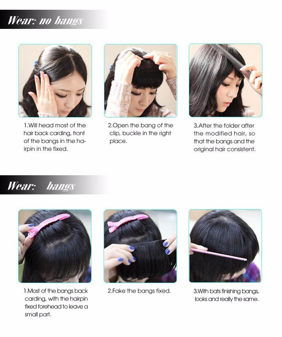 Stylish Synthetic Hair Bangs - Easy Apply Blunt Cut Hairpiece Accessory - Buy Center