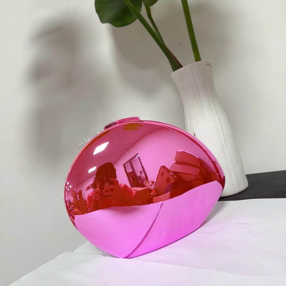 Buycenter Golden Acrylic Goose Egg Clutch - Metallic Shoulder Bag - Buy Center