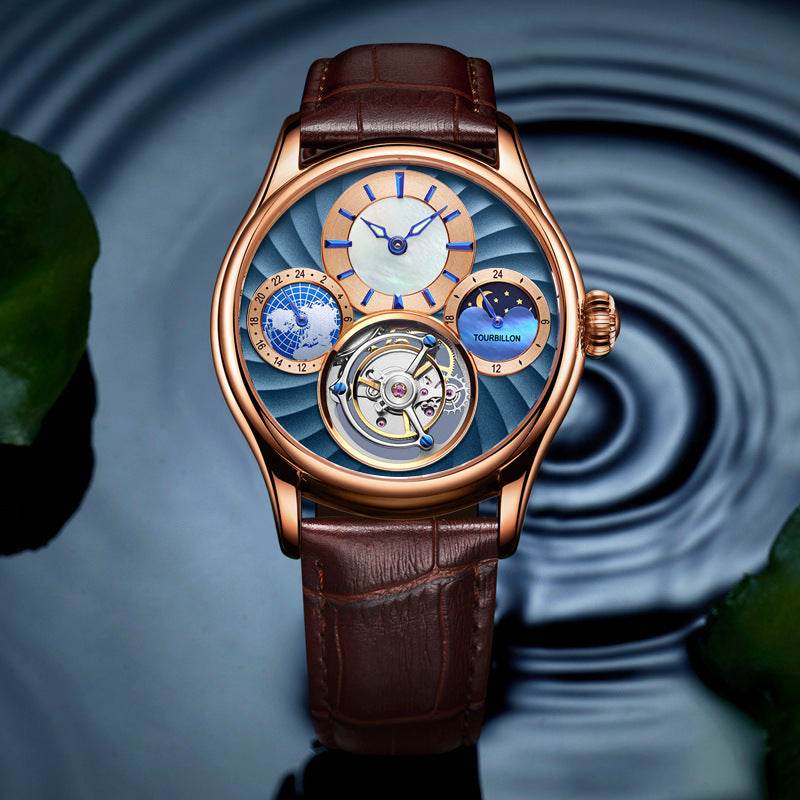 Buycenter Hollow Automatic Men's Mechanical Watch - Elegant Sapphire Dial - Buy Center