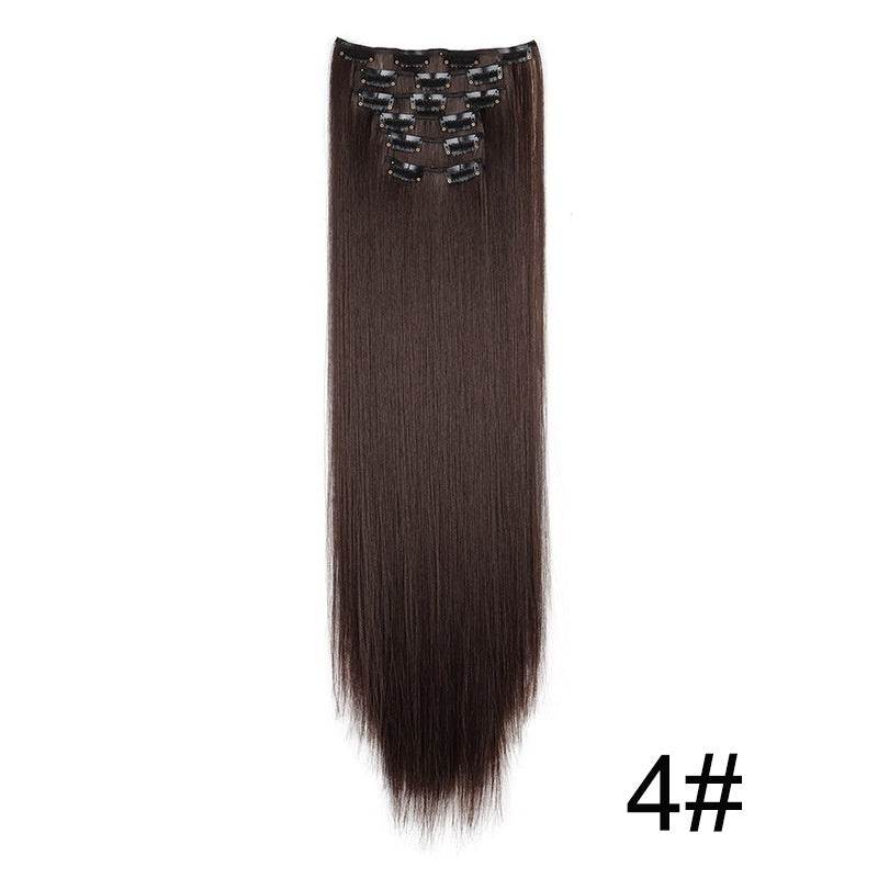 Durable Long Straight Wig Extensions Set - 6-Piece Human Hair Collection - Buy Center