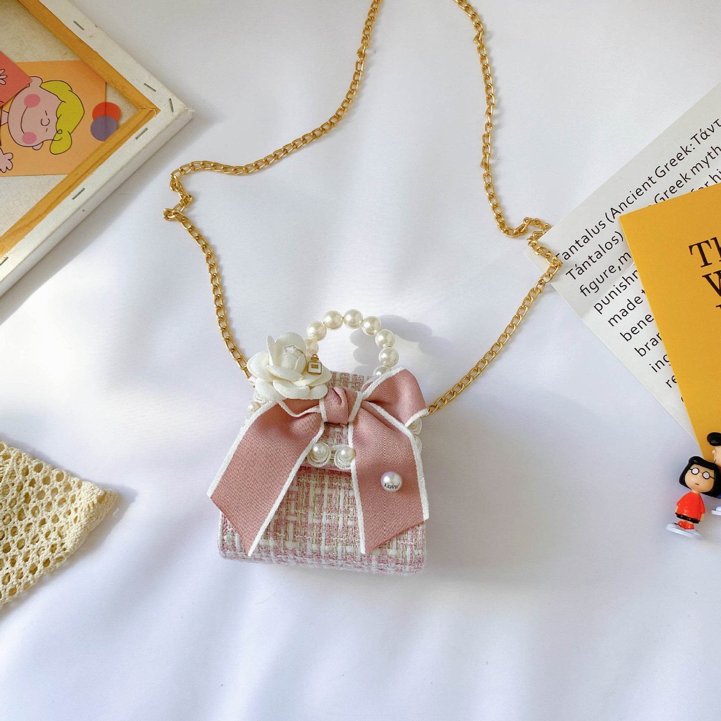 Pearl Handbag for Kids - Stylish Soft Woolen Messenger Bag 2025 - Buy Center