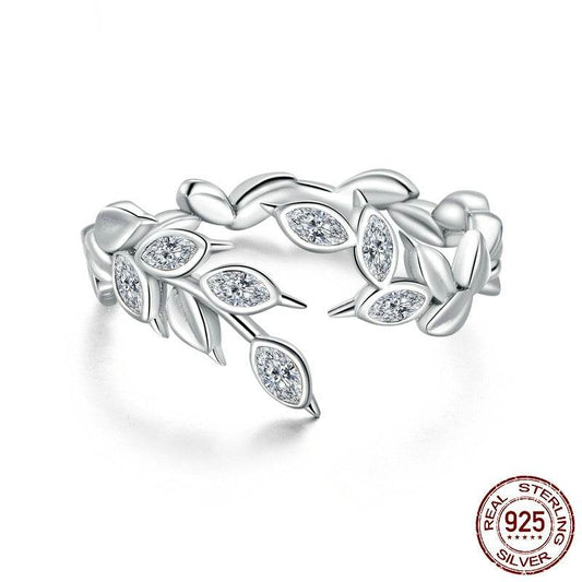 Buycenter Shining Wheat Open Ring - Adjustable S925 Sterling Silver Design - Buy Center