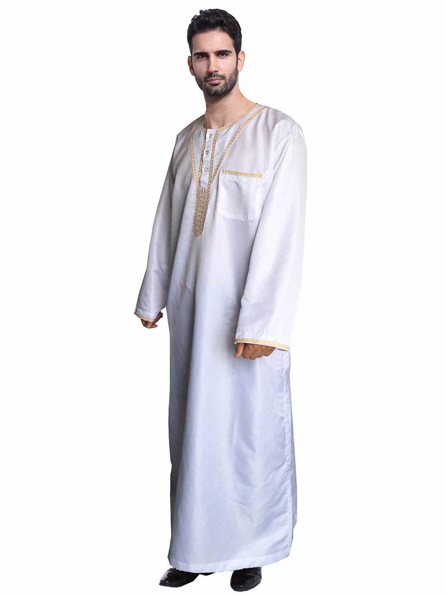 Elegant Arab Men's Robe - Stylish Embroidered National Clothing 2025 - Buy Center