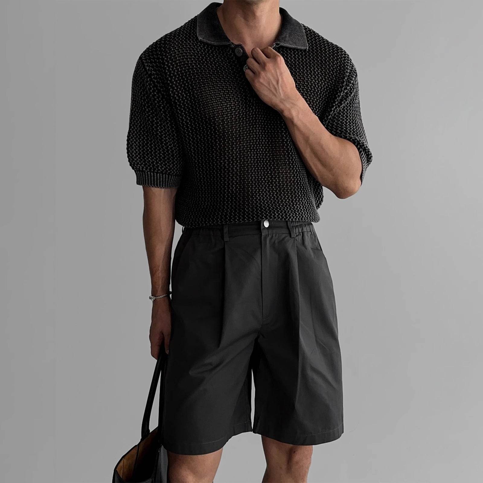 Honeycomb Hollow Short-Sleeved Polo Shirt - Summer Pullover for Men - Buy Center