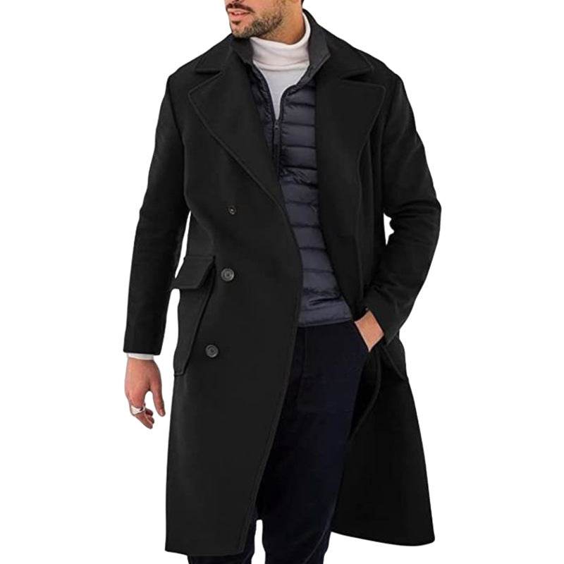 Thickened Woolen Men's Coat - Double Breasted, Stylish Colors for 2025 - Buy Center