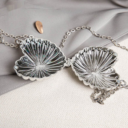 One Shoulder Love Messenger Bag - Gold & Silver Shell Design, Trendy Style - Buy Center