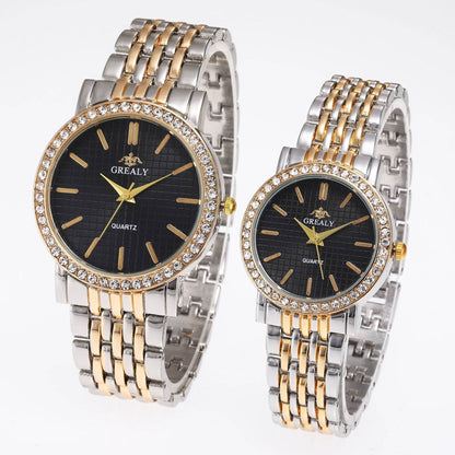 Casual Quartz Watches for Men & Women - Stylish Steel Strap with Diamonds - Buy Center