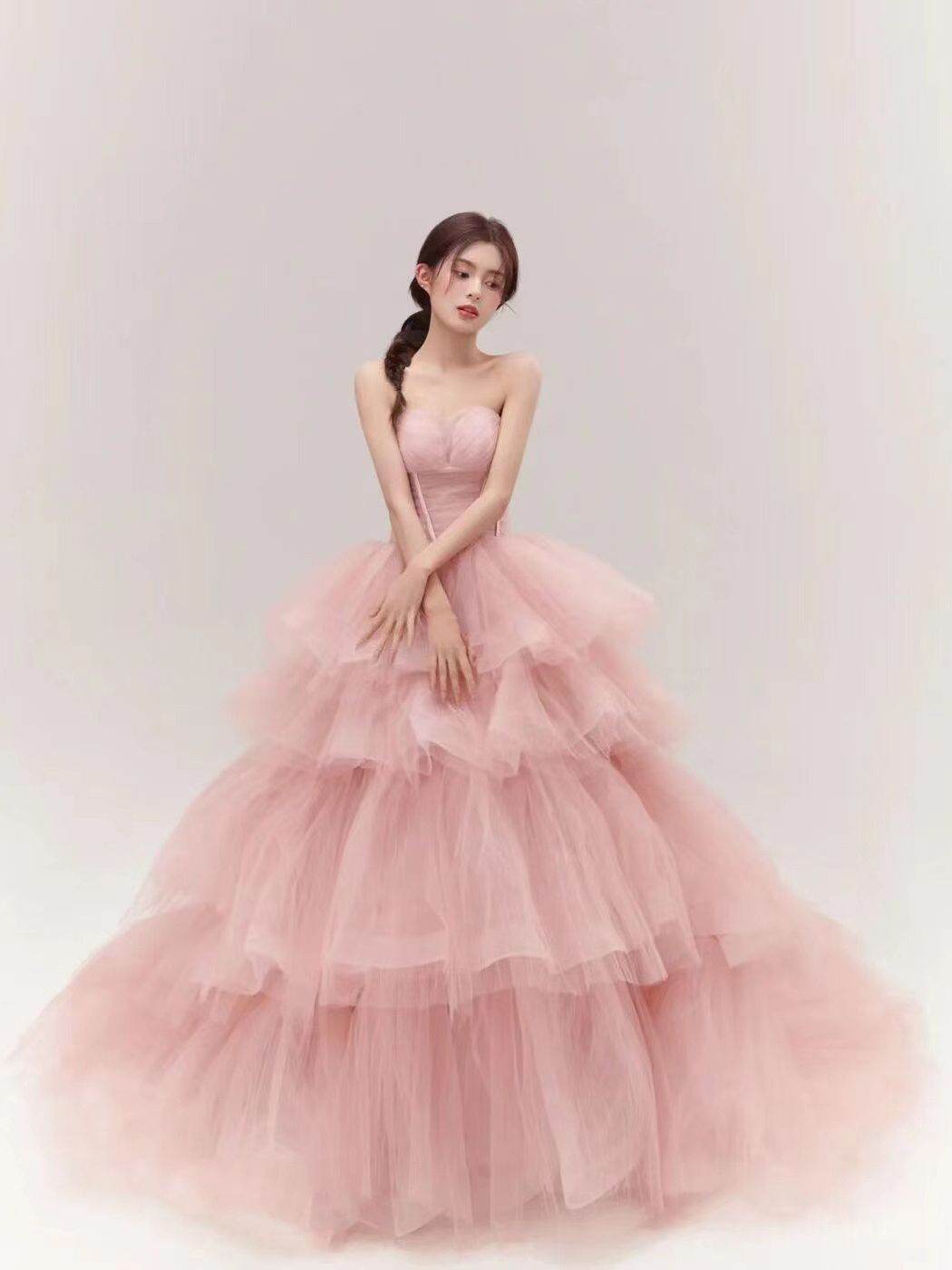 Buycenter Fairy Temperament Evening Dress - Elegant Pink Organza Style - Buy Center