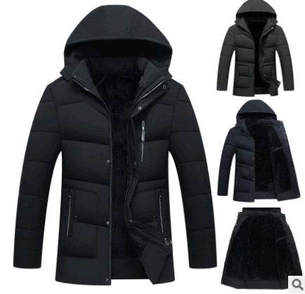 Buycenter Men's Hooded Cotton Coat - Warm Thick Jacket for Autumn - Buy Center