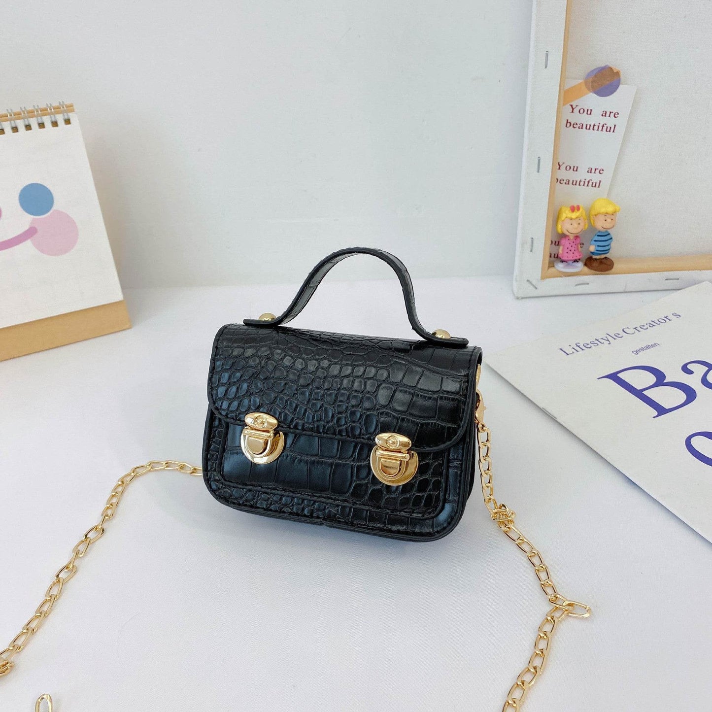 Alligator Print Mini Messenger Bag - Waterproof PU Leather for Kids - Buy Center