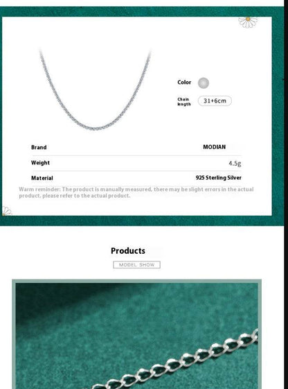 S925 Sterling Silver Necklace - Diamond Inlaid for Influencers 2025 - Buy Center