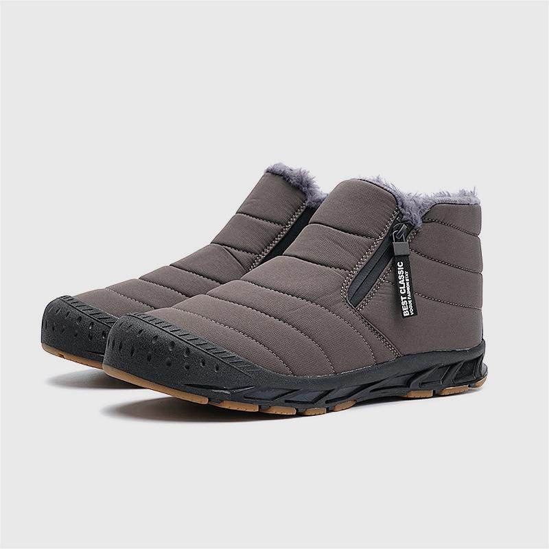 Men's Waterproof Winter Boots - Short Leather & Fur Casual Style - Buy Center