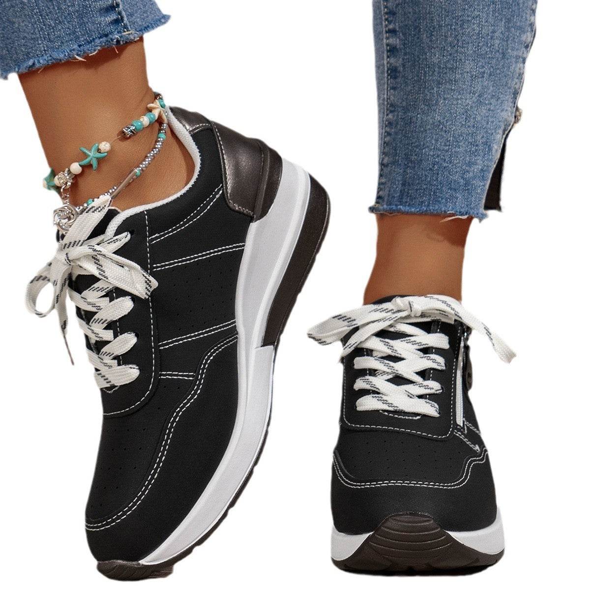 Casual Plus Size Sneakers for Women - Stylish Low Top All-Matching Shoes - Buy Center
