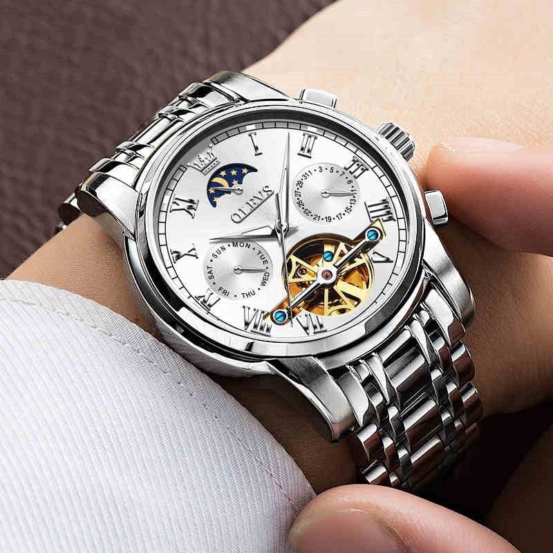Men's Waterproof Mechanical Watch - Full-Automatic Stainless Steel Design - Buy Center