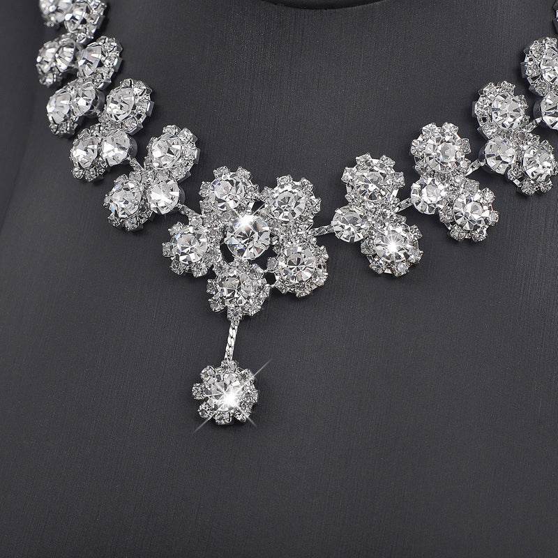 Buy Center Elegant Bride Necklace & Earrings Set - Three Piece Jewelry - Buy Center