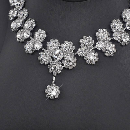 Buy Center Elegant Bride Necklace & Earrings Set - Three Piece Jewelry - Buy Center